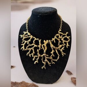 Kenneth Jay Lane Gold Sculptural Necklace